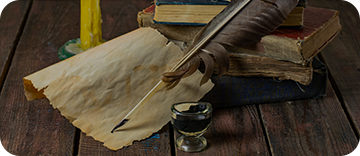 Stack of old vintage books in a still life composition