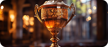 Gold trophy achievement icon with star design